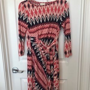 Donna Morgan Front Tie Ikat Dress